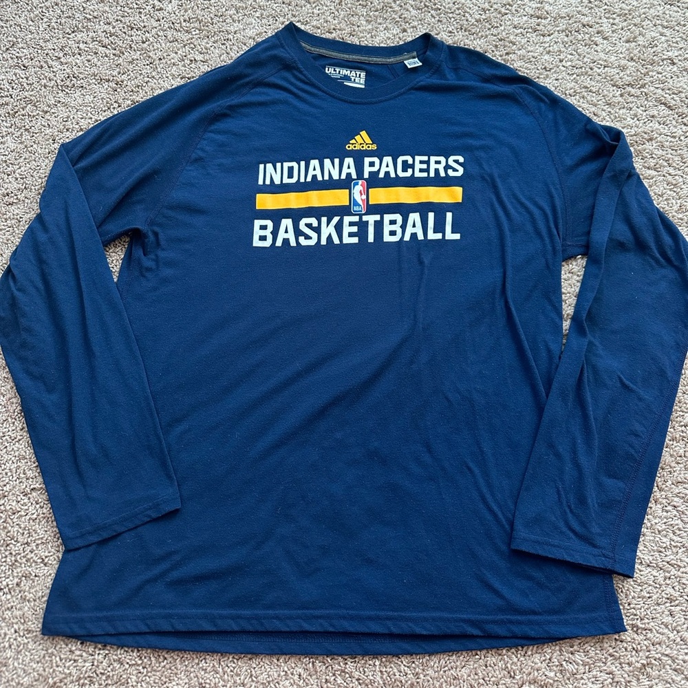 Adidas Men’s Indiana Pacers Navy Long Sleeve Shirt!
